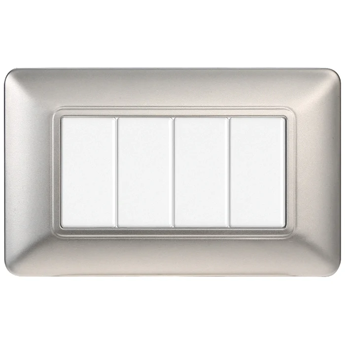 Ettroit Mt83406 Placca Plastica 4P Silver