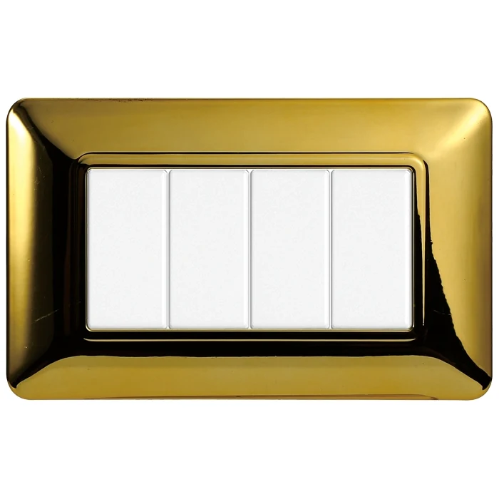 Ettroit Mt83412 Placca Plastica 4P Oro Lucido