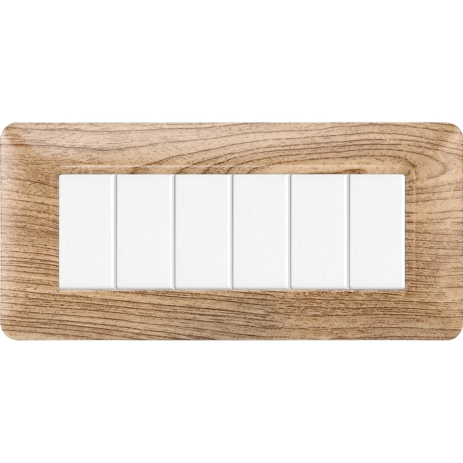 Ettroit Mt83604 Placca Plastica 6P Legno Chiaro