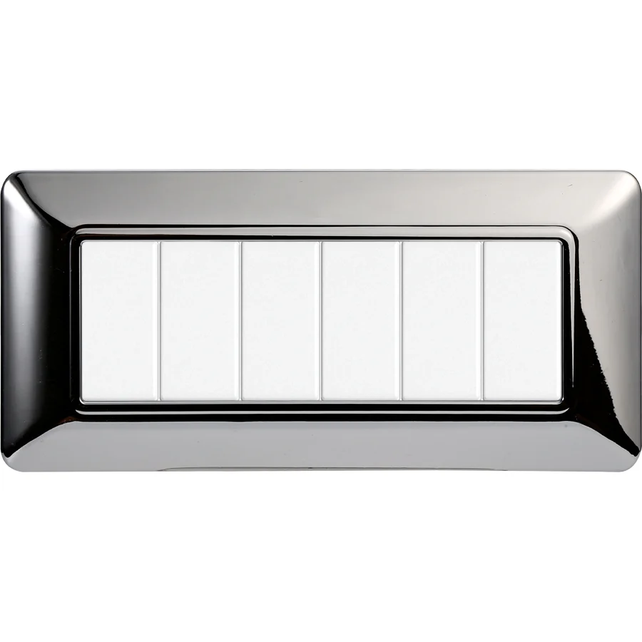 Ettroit Mt83613 Placca Plastica 6P Cromato Lucido