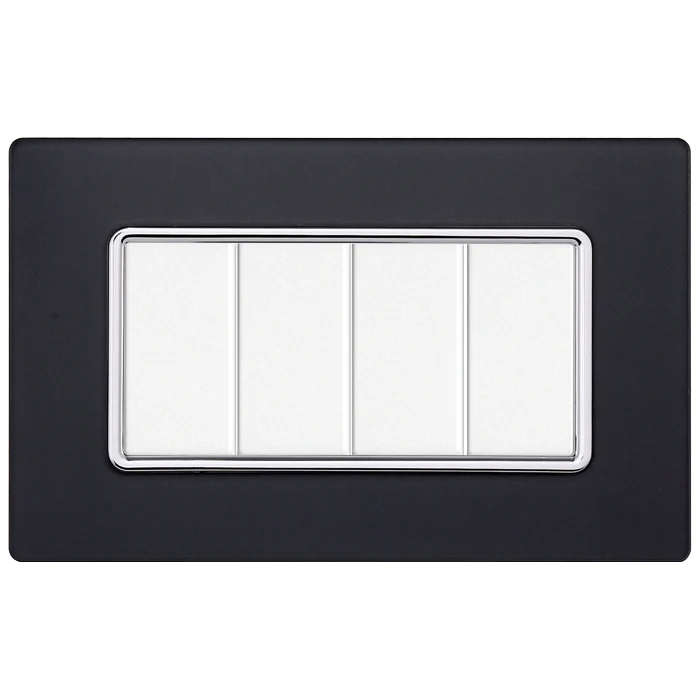 Ettroit Mt84410 Placca Vetro 4P Acciaio Scuro