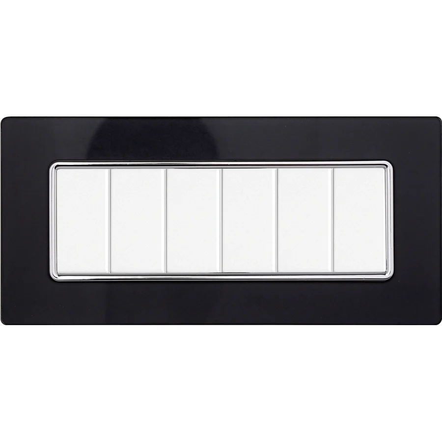 Ettroit Mt84602 Placca Vetro 6P Nero