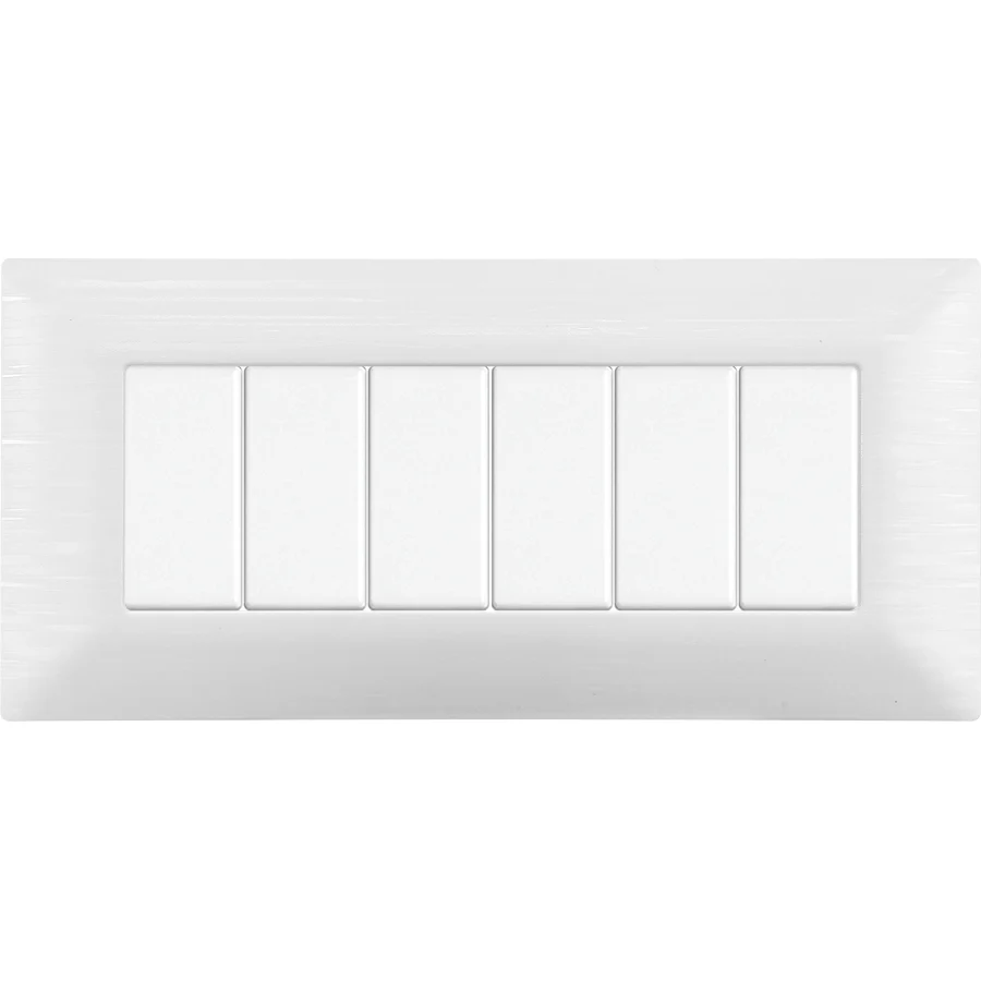 Ettroit Mt85601 Placca 6P Bianco Satinato