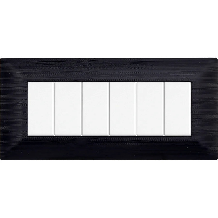 Ettroit Mt85614 Placca 6P Nero Satinato