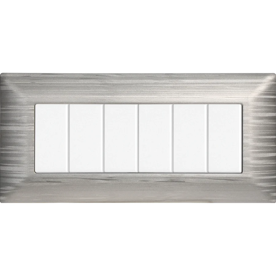 Ettroit Mt85615 Placca 6P Silver Satinato
