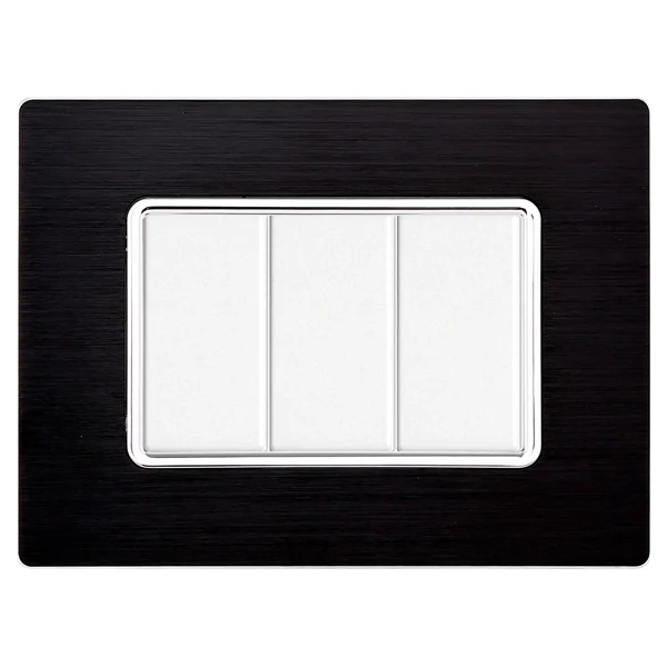 Ettroit Mt86302 Placca Alluminio 3P Nero