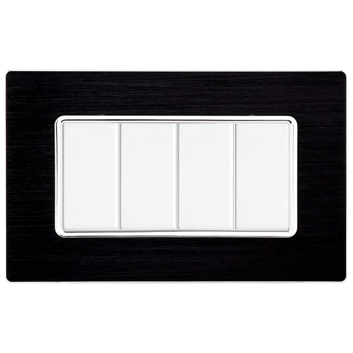 Ettroit Mt86402 Placca Alluminio 4P Nero
