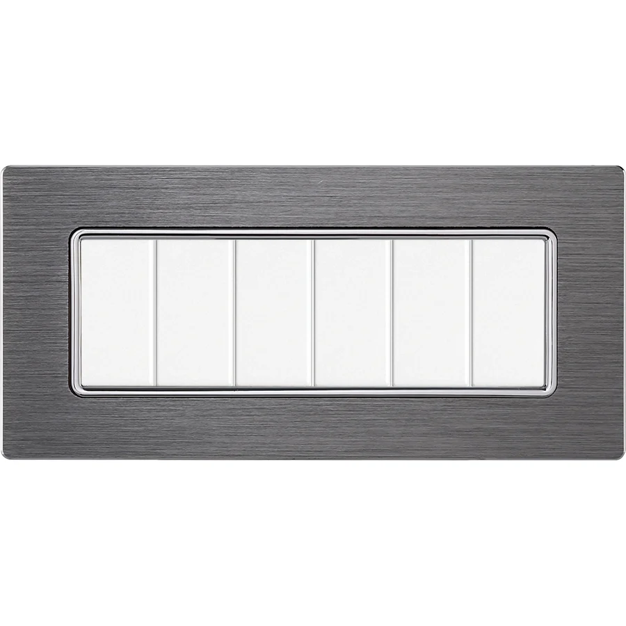 Ettroit Mt86606 Placca Alluminio 6P Silver