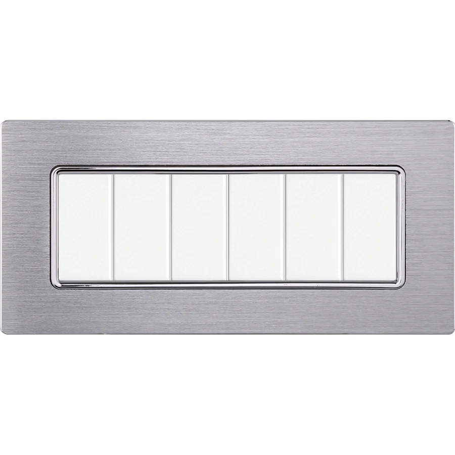 Ettroit Mt86617 Placca Alluminio 6P Silver Lucido
