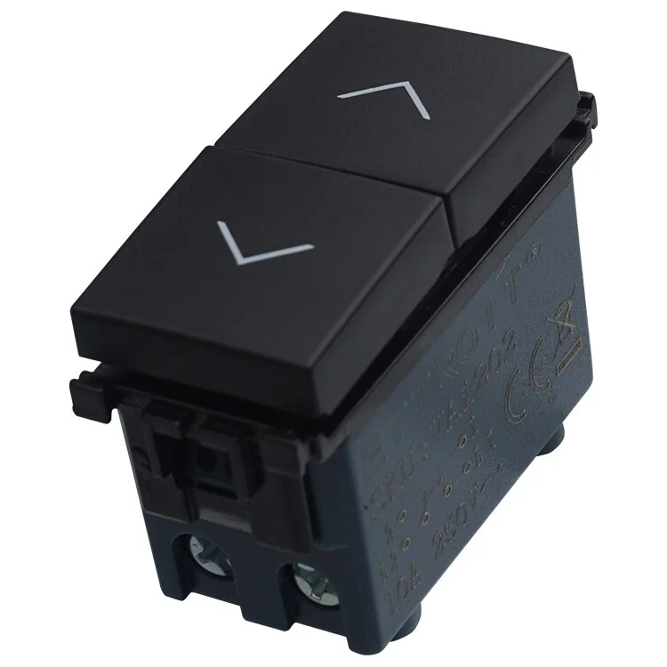 Ettroit Va1202 Pulsante Doppio 1P+1P 16A Nero