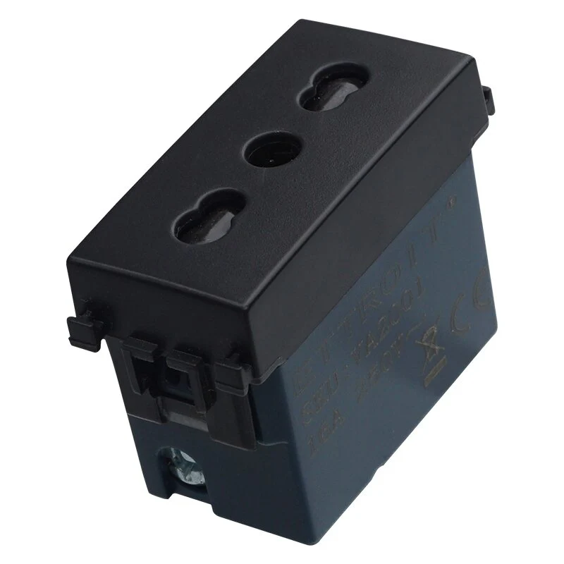 Ettroit Va2001 Presa Bipasso 2+T 16A Nero