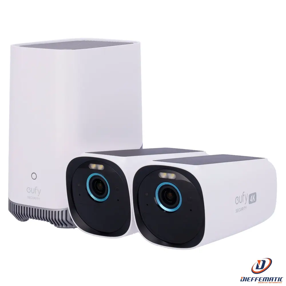 Eufy Eufy-Cam3-S330 Kit 2 Telecamere 4K Solare + 1 Homebase 3