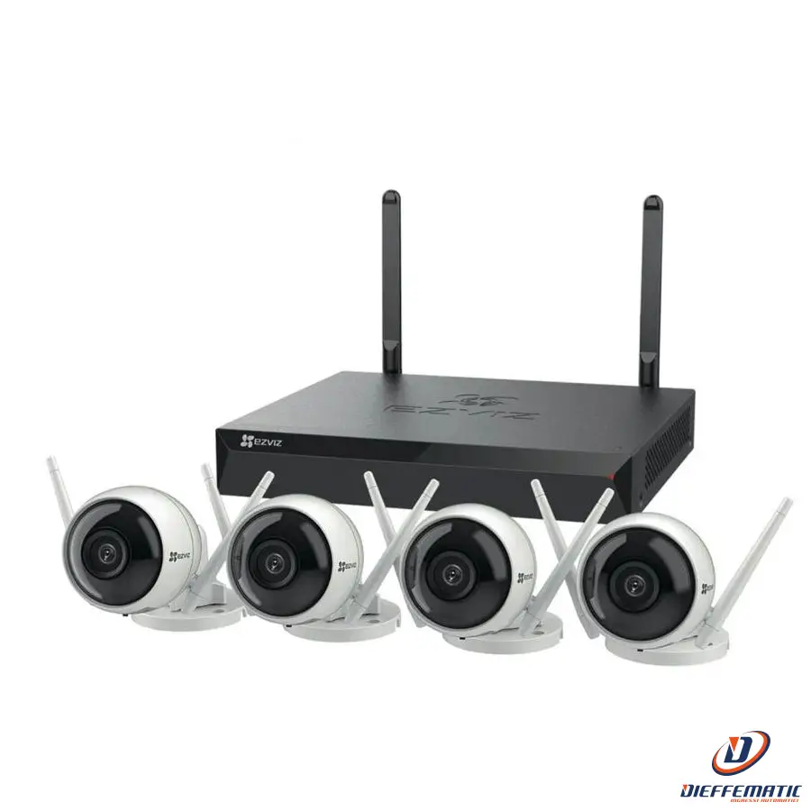 Ezviz Kit X5S + 4 H3C 4Mp Kit Sistema Di Sicurezza Telecamere Wi-Fi