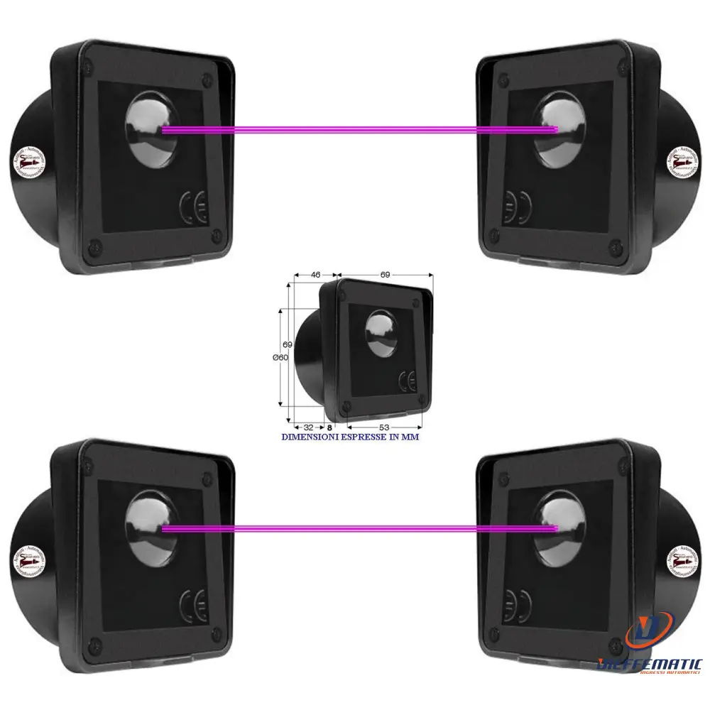 Fotocellule Incasso 2 Coppie Portata 20 Mt 12/24 Vacdc Securvera Sv-Ftidfscfud