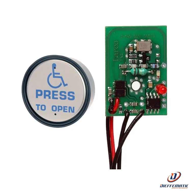 Hotron 6R1R4 Push Pad Wireless Rotondo 6" Con Trasmettitore Mini 433Mhz-Tx