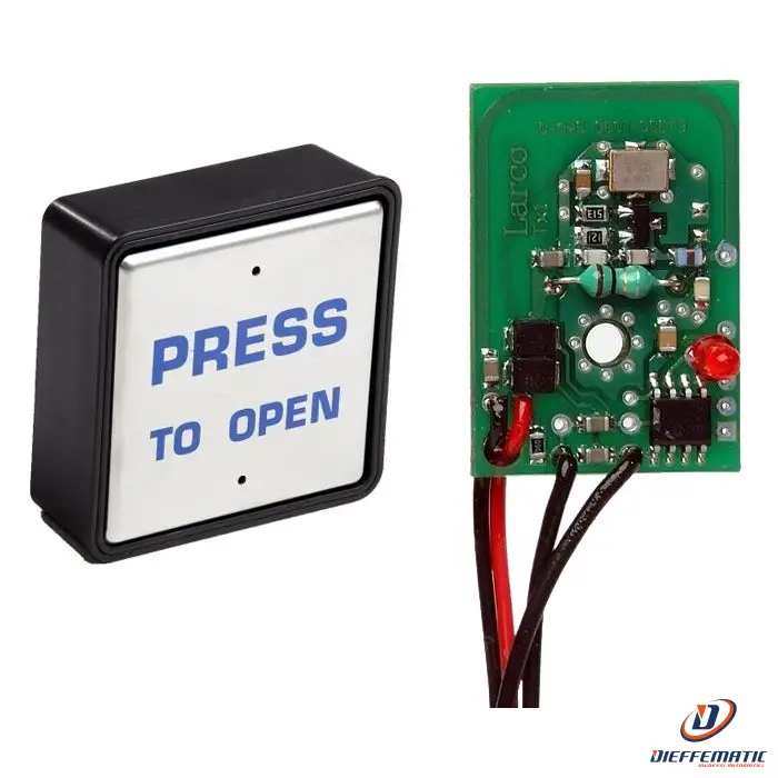 Hotron 6S2U4 Push Pad Wireless Quadrato 6" Con Trasmettitore Mini 433Mhz-Tx