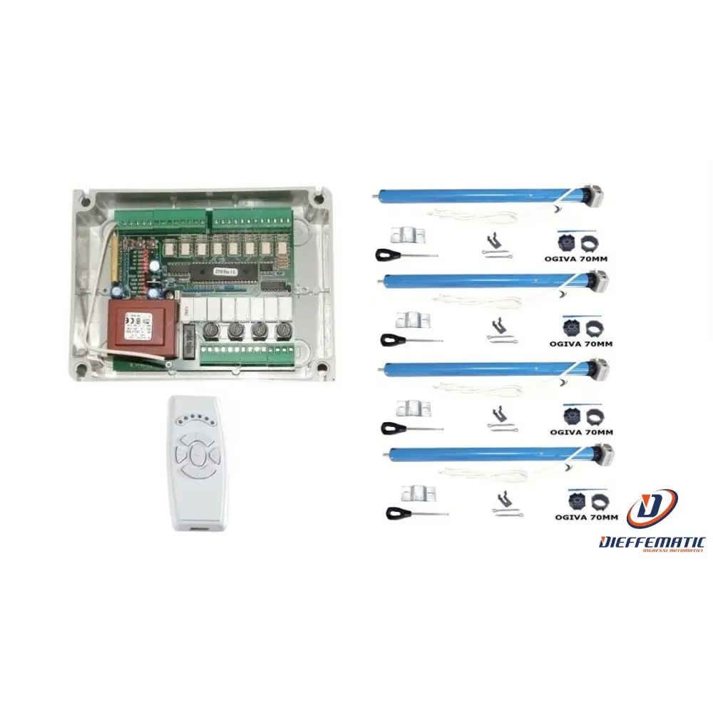 Kit 4 Motori Tubolari 50Nm Con Manovra + Centrale E Tlc Per Tende Da Sole 230V