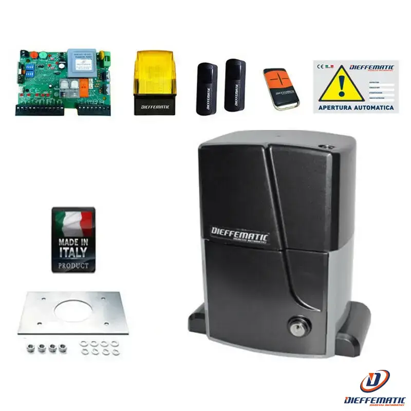 Kit Automazione Cancello Scorrevole 2000kg 230v Apricancello Motore Dieffematic