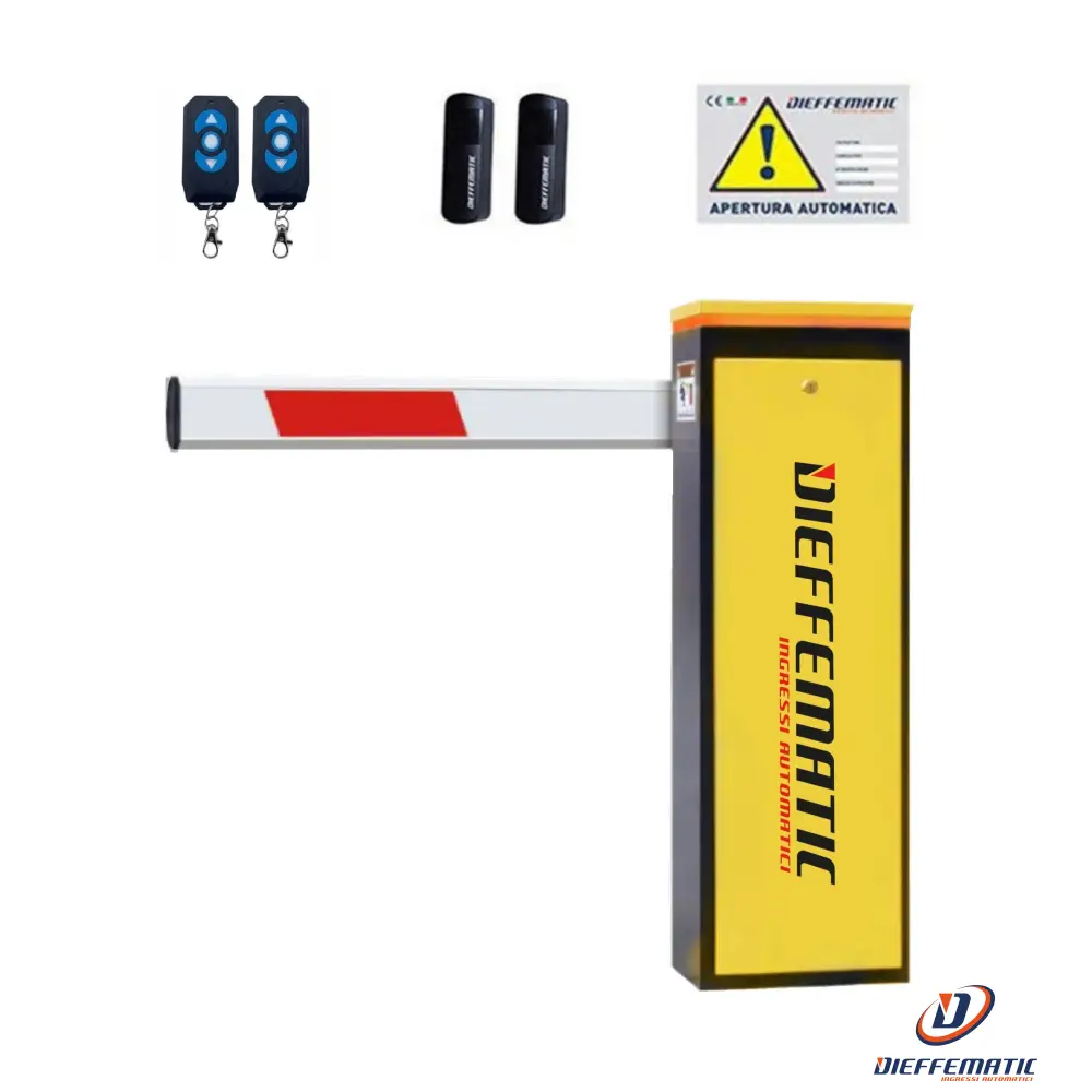 Kit Barriera Automatica Stradale Sunny Con Asta Telescopica 3 Mt Con Led 24V