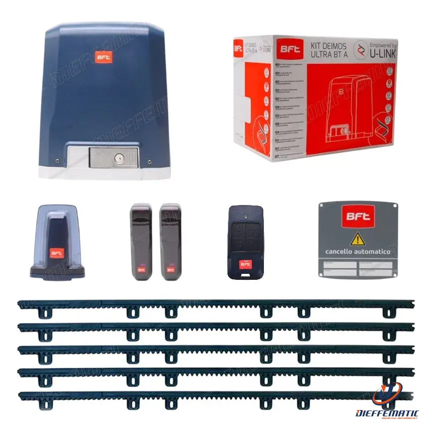 Kit Cancello Scorrevole Automatismo Bft Deimos Bt A400 Kg 24V + 5 Mt Cremagliera