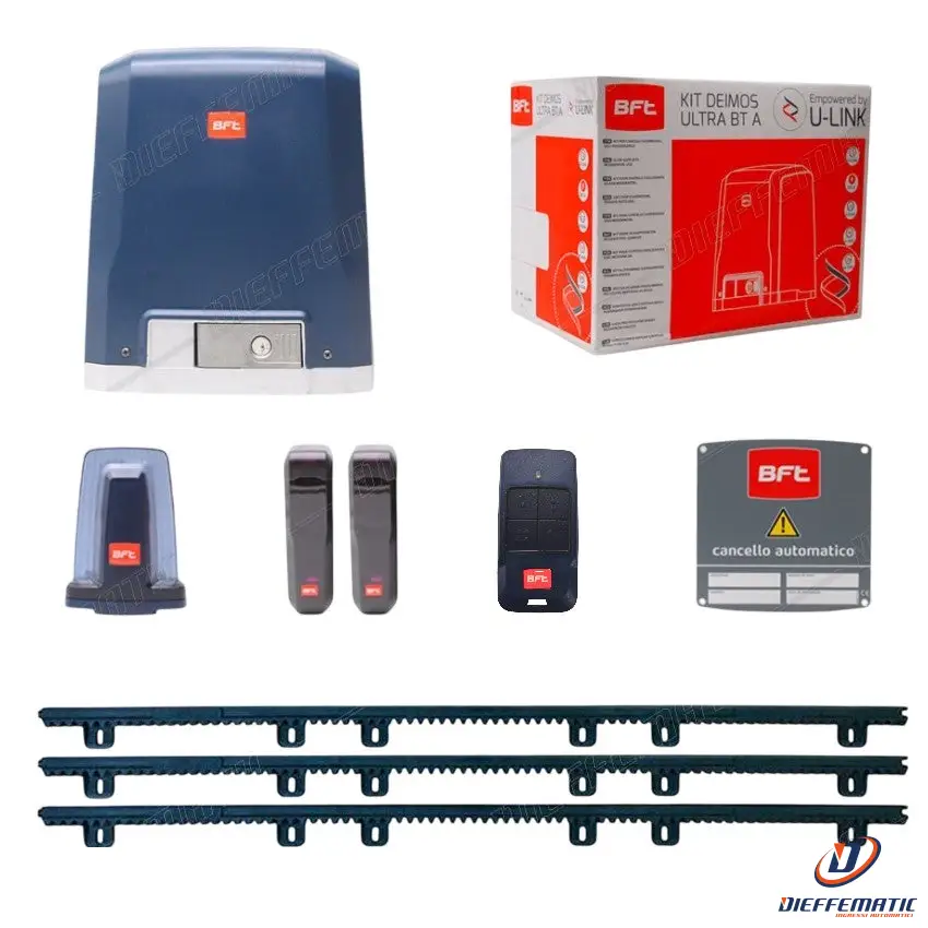 Kit Cancello Scorrevole Bft R925266 00002 Deimos Bt A400 24V + 3 Mt Cremagliera
