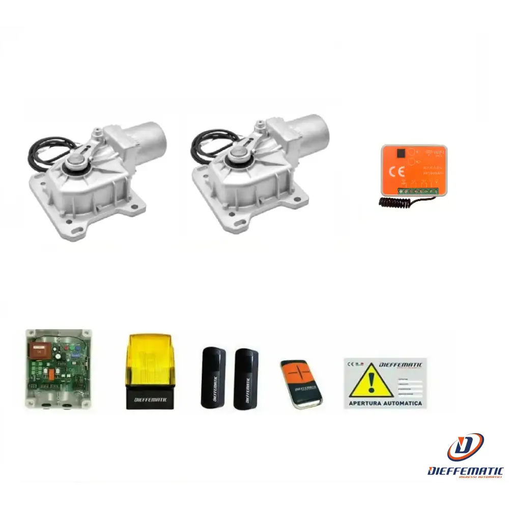 Kit Cromo 24V Automazione Battente Interrato 2 Ante Senza Casse Smart Rx Wifi