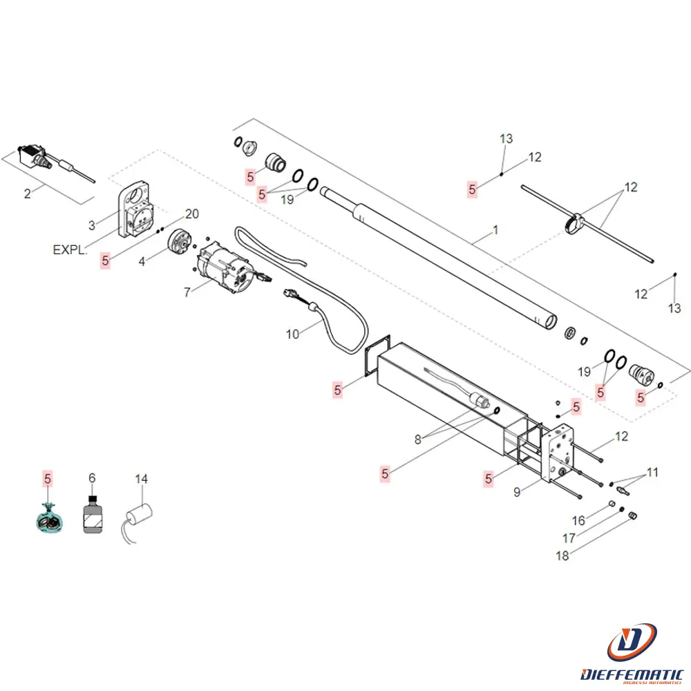 Kit Guarnizioni J275 Ha (2021) Faac 63003458 Ricambio Originale Automazione