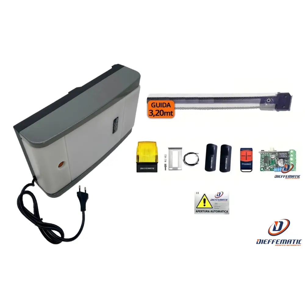 Kit Home 100 Motore Basculante A Molla Con Guida 3,2M Completo Di Accessori 24V