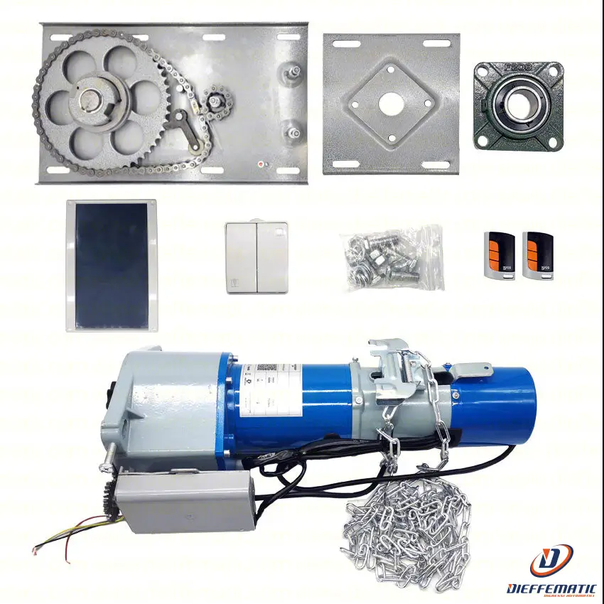 Kit Motore Laterale 230V Industriale Serranda Con Pulsante 2 Telecomandi 1000Kg