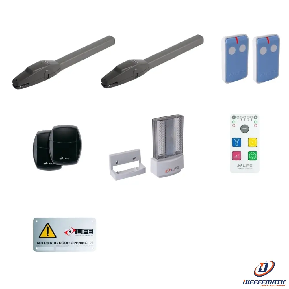 Kit Per Cancello A Battente Life Setup Op224 Uni Dl2 042 1Kt3080000 Automazione