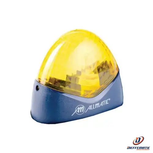 Lampeggiante A Luce Gialla Fissa Allmatic B.ro Light Led Fix 24v 12000593 Nuovo