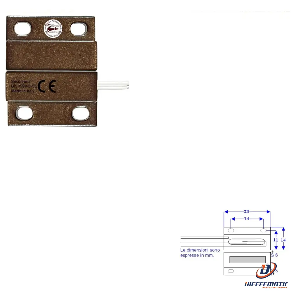 Microcontatto Magnetico Nc A Mattoncino Da Esterno Securvera St-10Mcmmfepc