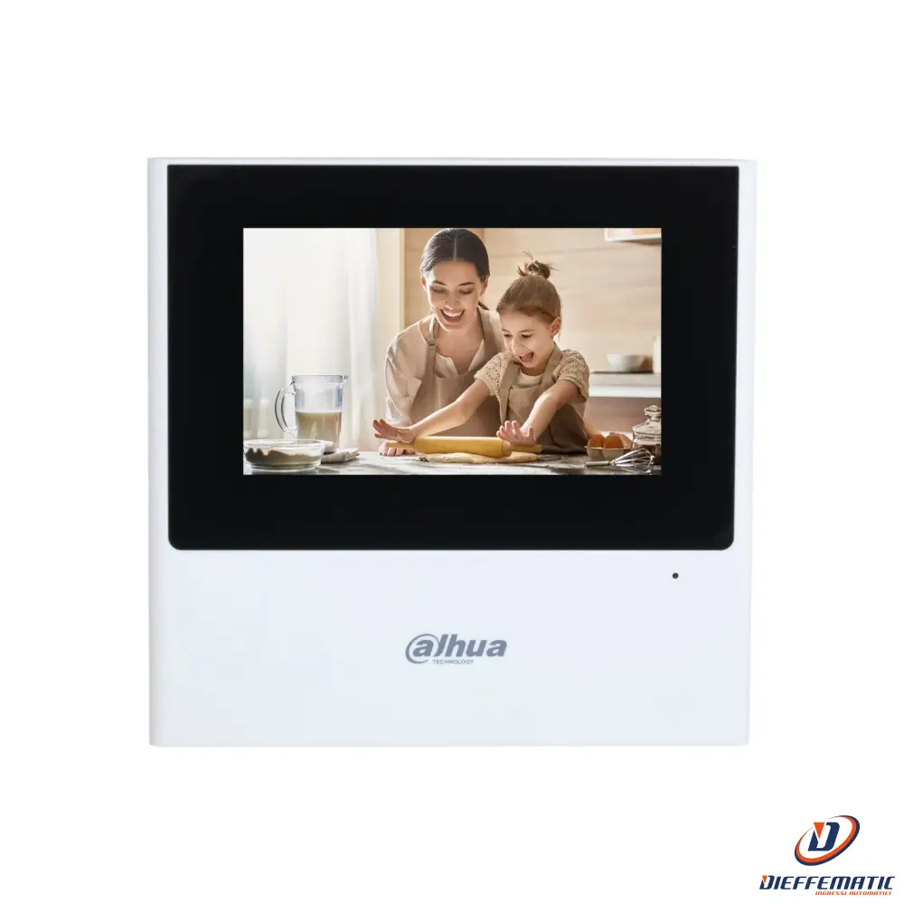 Monitor Interno Videocitofonico Ip/Wi-Fi/Bifilare Dahua Vth2612L-W Sorveglianza