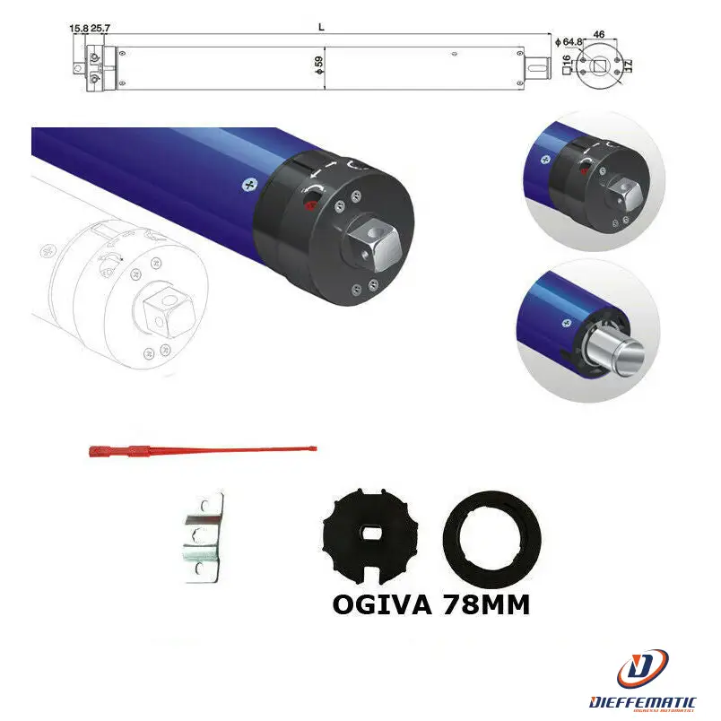 Motore Avvolgibile X Tenda Da Sole 220Kg 120 Nm Rullo 78 Si Adatta A Cherubini