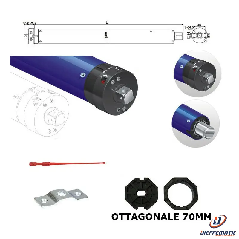 Motore Tapparella 80Nm 150Kg Avvolgibili Con 70 Mm Compatibile Con Schellenberg