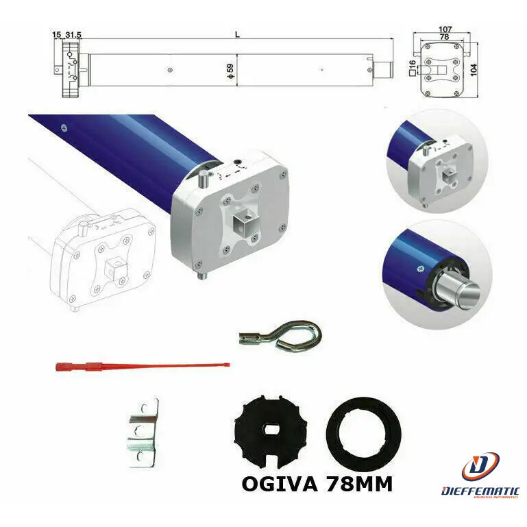 Motore Tenda Da Sole 180 Kg 100Nm Manovra Sblocco Manuale Si Adatta A Gaviota
