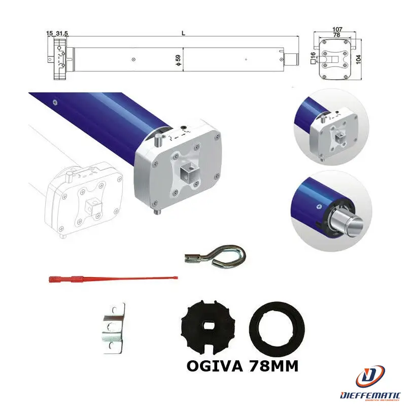 Motore Tende Da Sole 150 Kg 80 Nm Manovra Di Soccorso 78Mm Si Adatta A Gaviota