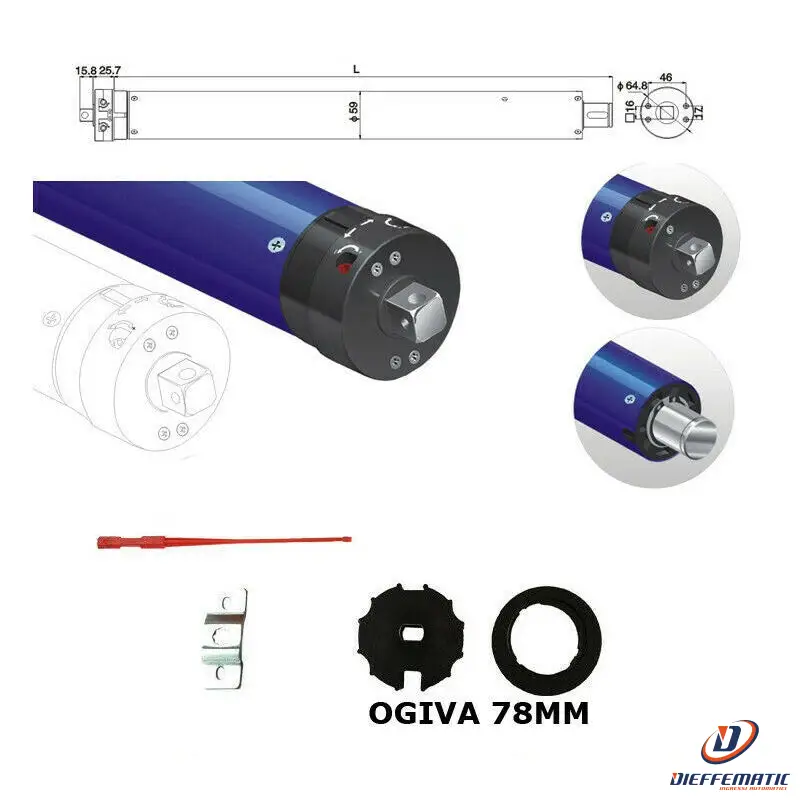 Motore X Tende Tenda Da Sole 150Kg 100Kg 80Nm Con 78 Mm Si Adatta A Schellenberg