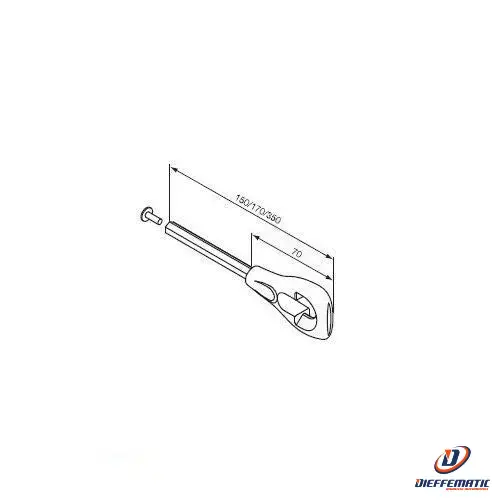 Nice 525.10025 Occhiolo Con Asta Esagono 7 150 Mm Per Sistema Neo Automatismi
