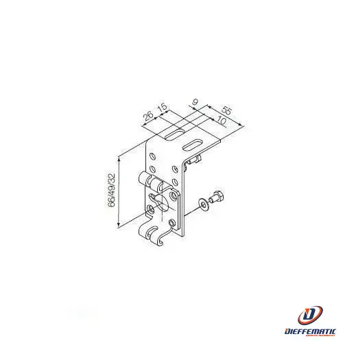 Nice 525.10053 Supporto Standard Su Flangia Regolabile 3 Posizioni X Neo Ø 45 Mm