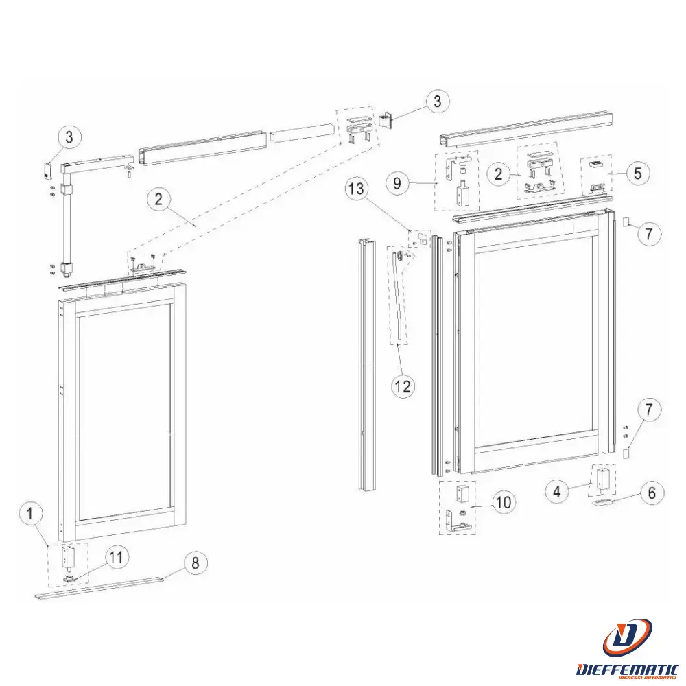 Pattino A Pavimento Per Anta Mobile Guida Inox As 45 Ditec Entrematic 63334