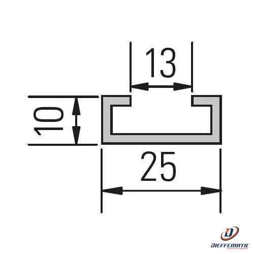 Profilo di montaggio a C in alluminio 25 x 10 mm Bircher AP-2 209577