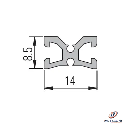 Profilo in alluminio per S-line Coverline 14 x 8,5 mm Bircher AP-G2 364286