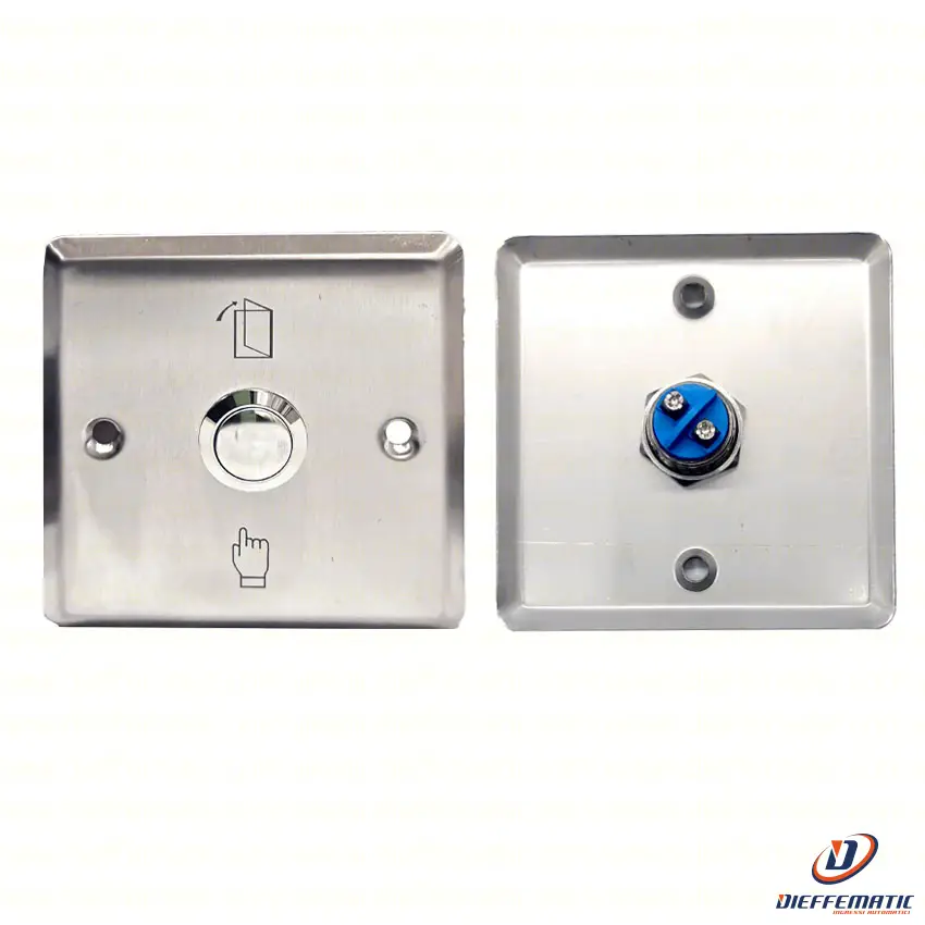 Pulsante Apertura Porte Elegante Quadrato In Acciaio Inox Com, No/Nc Pb02