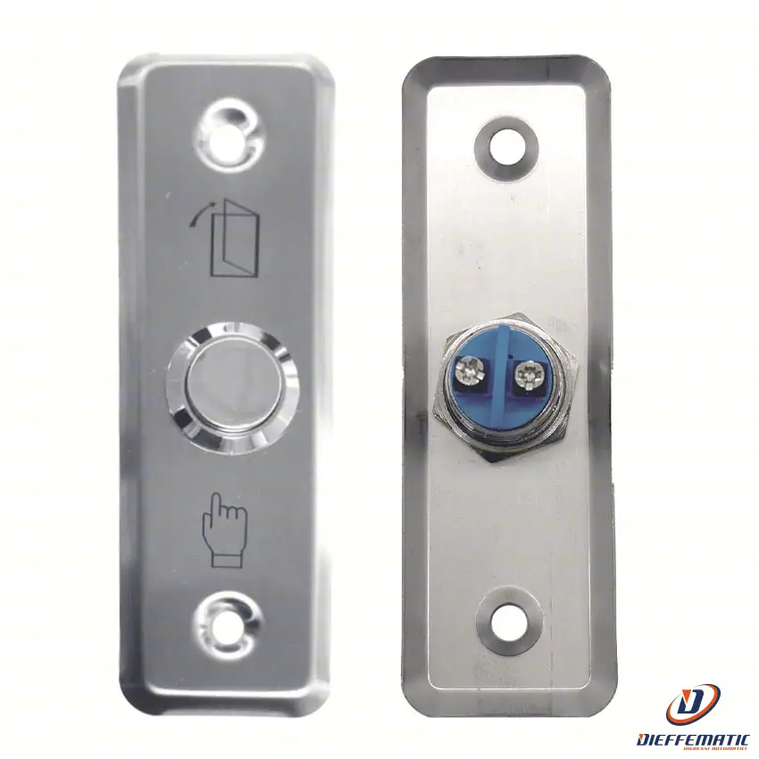 Pulsante Apertura Porte Elegante Rettangolare In Acciaio Inox Com, No/Nc Pb01