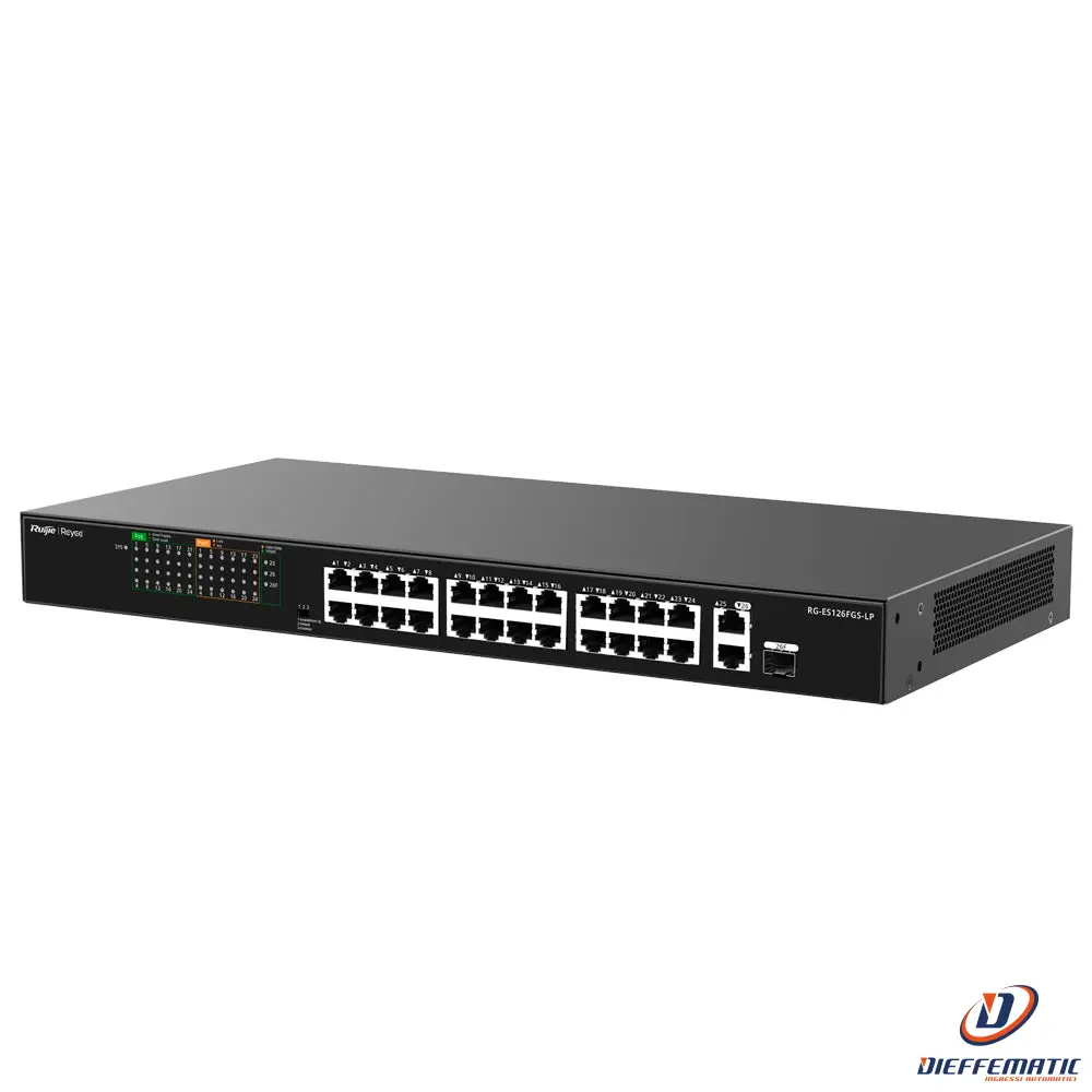 Reyee RG-ES126FGS-LP Switch PoE con montaggio su rack