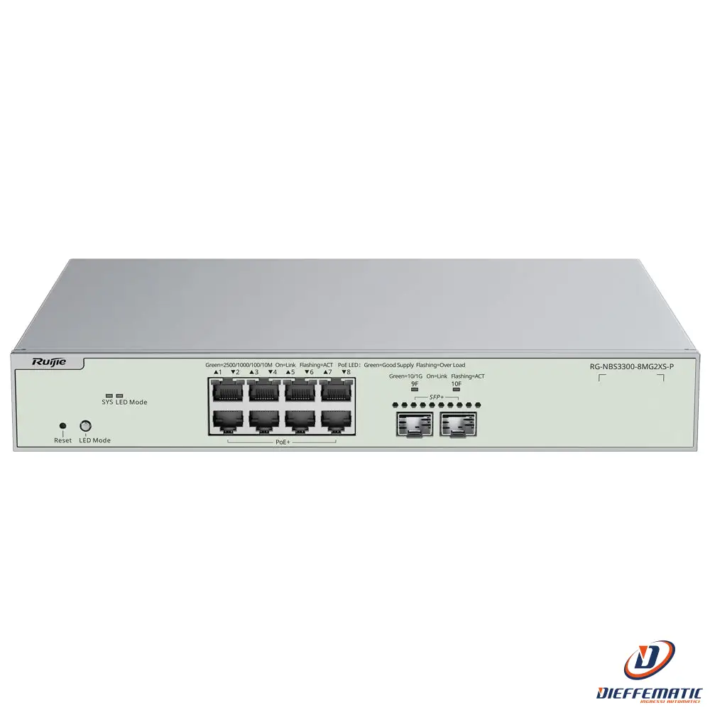 Reyee RG-NBS3300-8MG2XS-P Switch PoE Cloud Layer 2