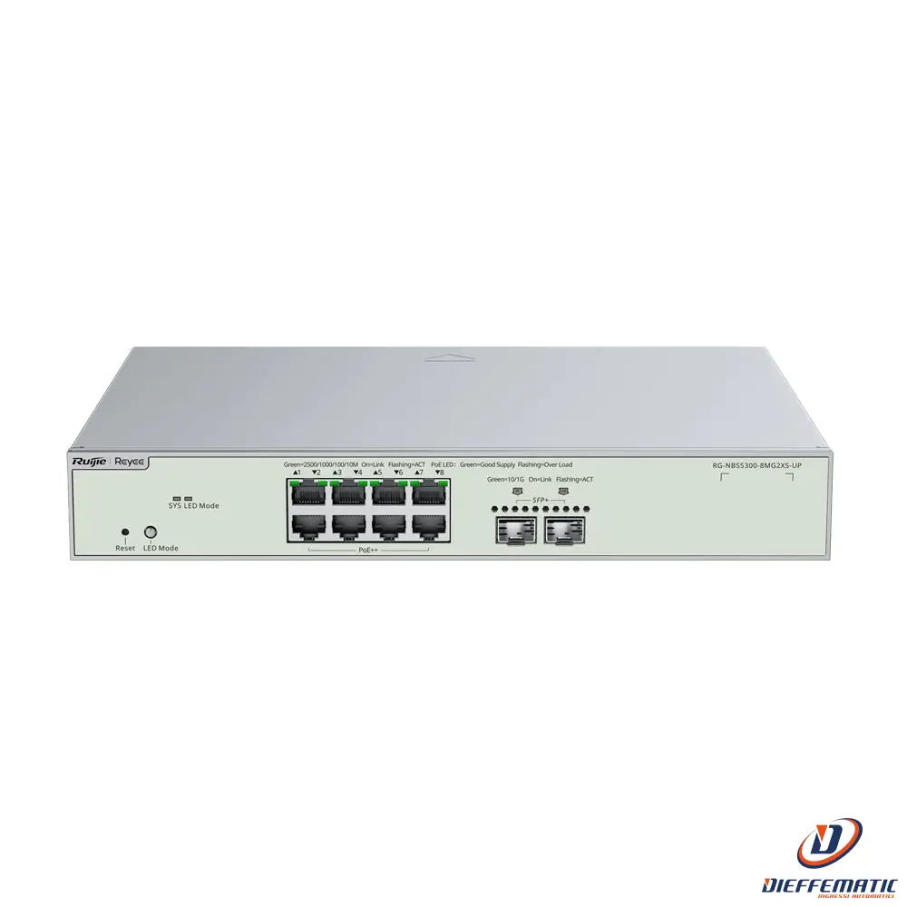 Reyee RG-NBS5300-8MG2XS-UP Switch Cloud Gestibile L3