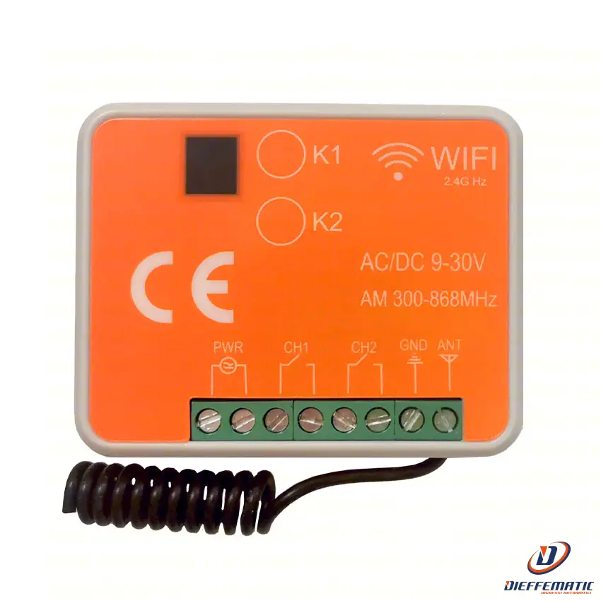 Ricevitore Universale Smart Multifrequenza 300-868 Mhz Wi-Fi Tuya 2 Canali