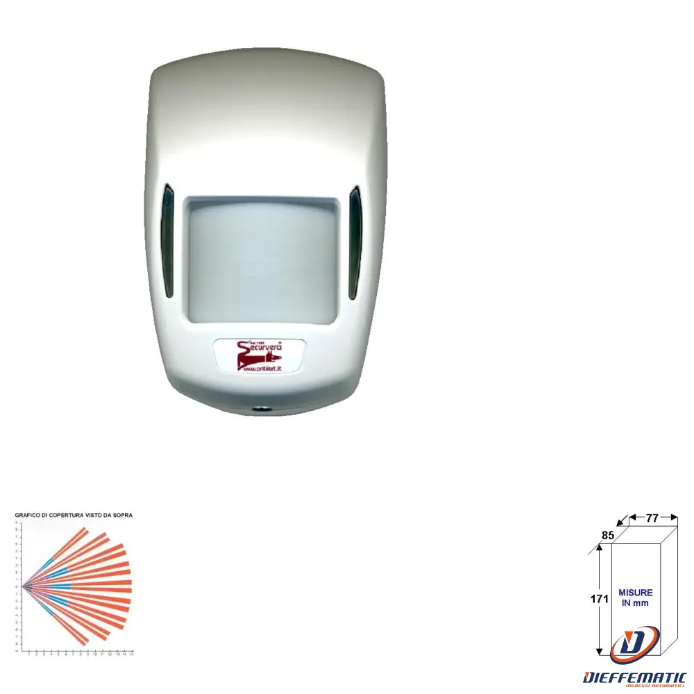 Rilevatore Movimento Infrarosso Grandangolo Da Interno Securvera Sv-Simrmigile